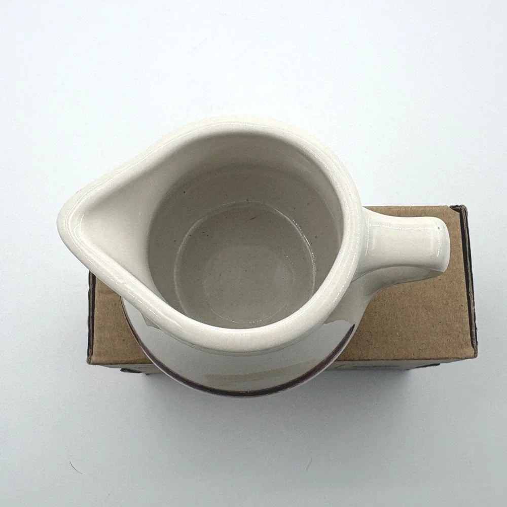 Vintage Mayer China Restaurant Ware Mini Pitcher Creamer Brown Gold Band 3